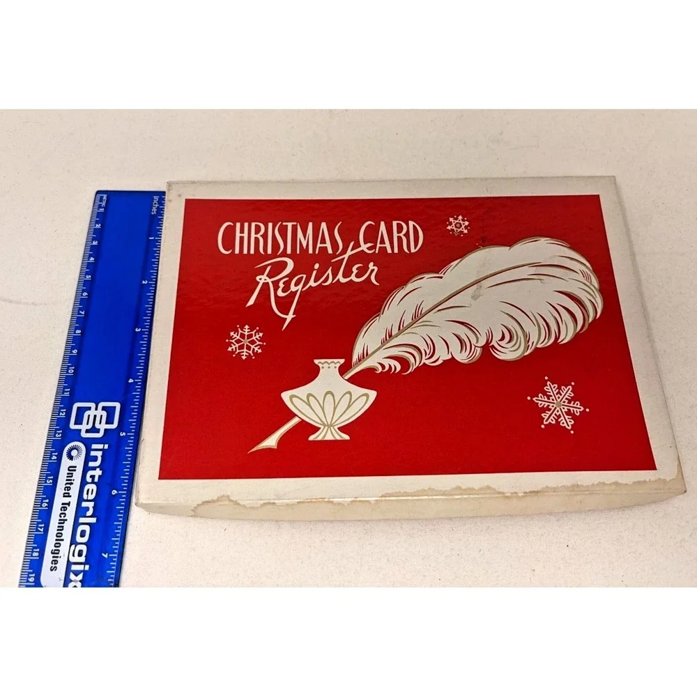 NOS VTG Christmas Card Register Treasure Masters Mid Century Nostalgia Ephemera